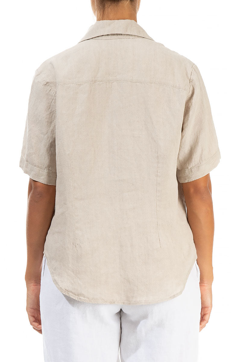 Longer Back Natural Linen Shirt