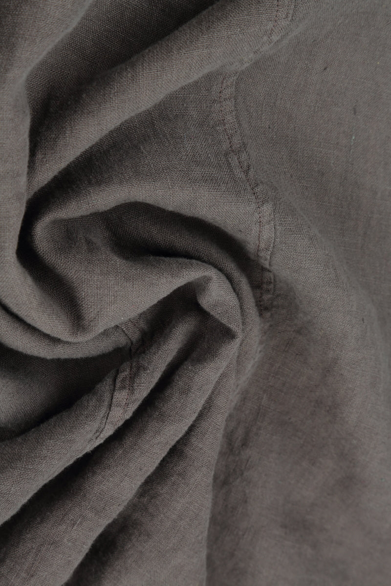 Loose Back Pockets Truffle Linen Trousers