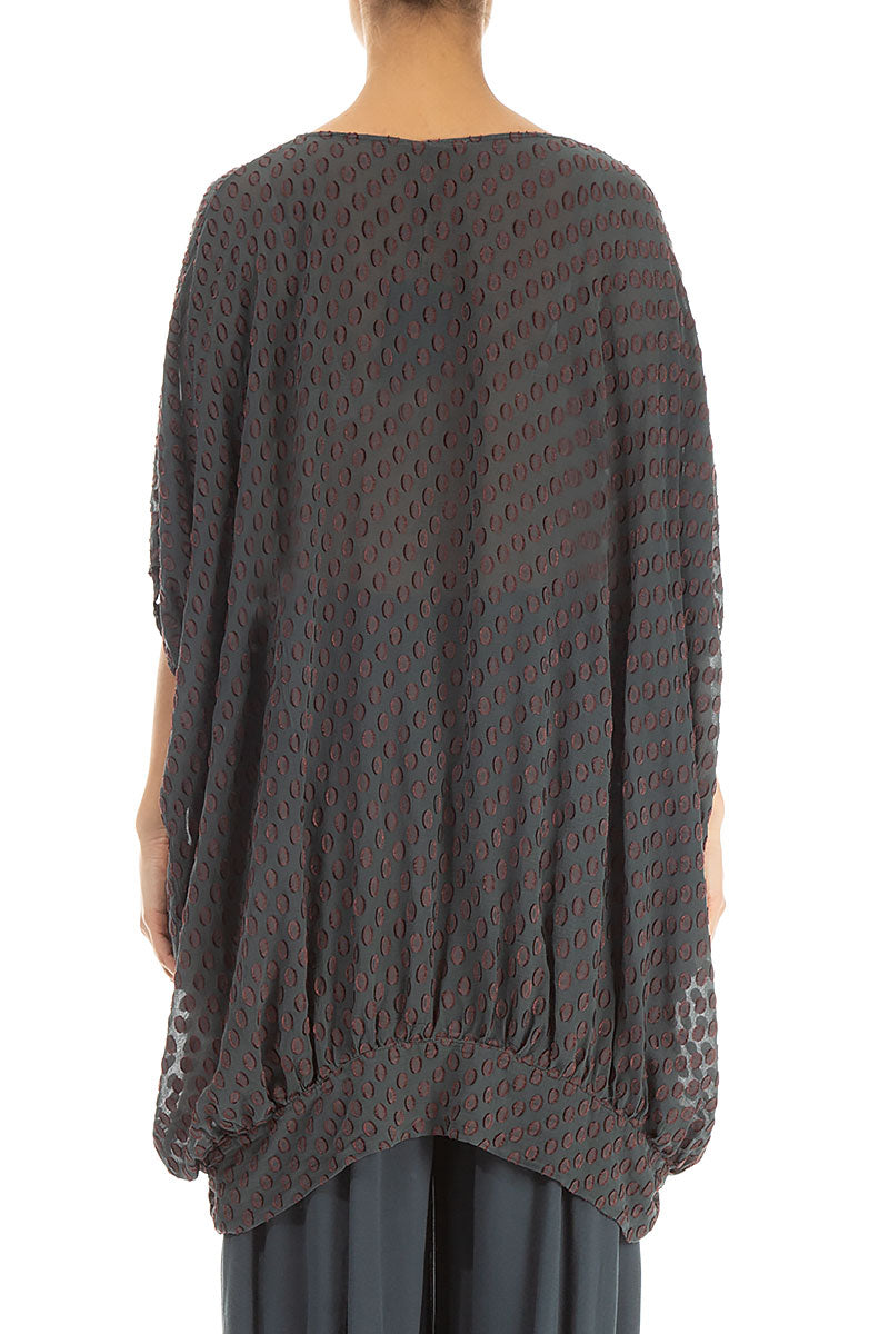 Loose Taper Dark Grey Silk Tunic