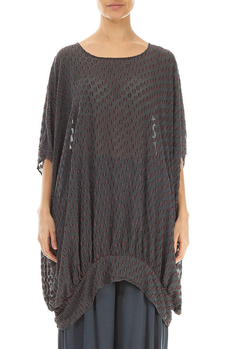 Loose Taper Dark Grey Silk Tunic