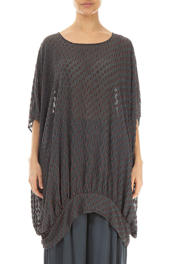 Loose Taper Dark Grey Silk Tunic