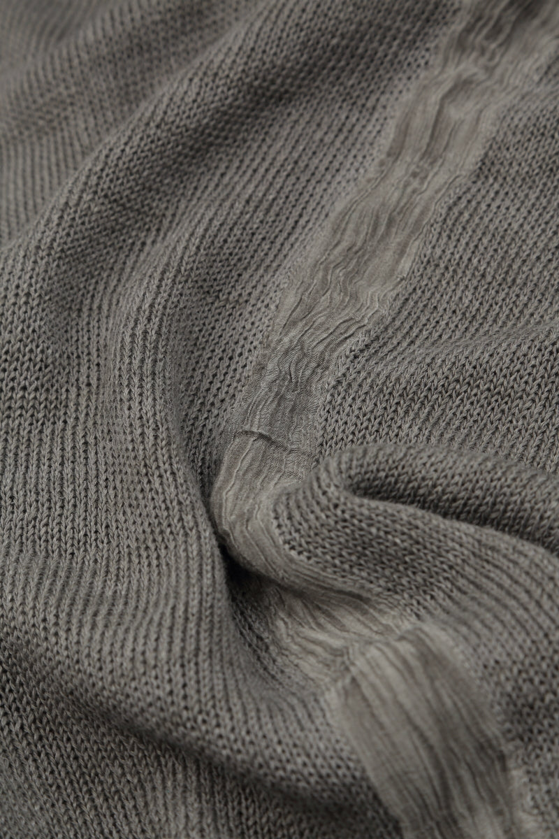 Loose Washed Effect Taupe Linen Jumper