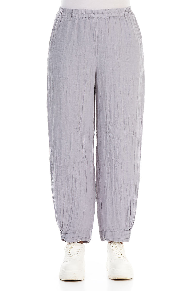 Taper Lilac Grey Linen Trousers