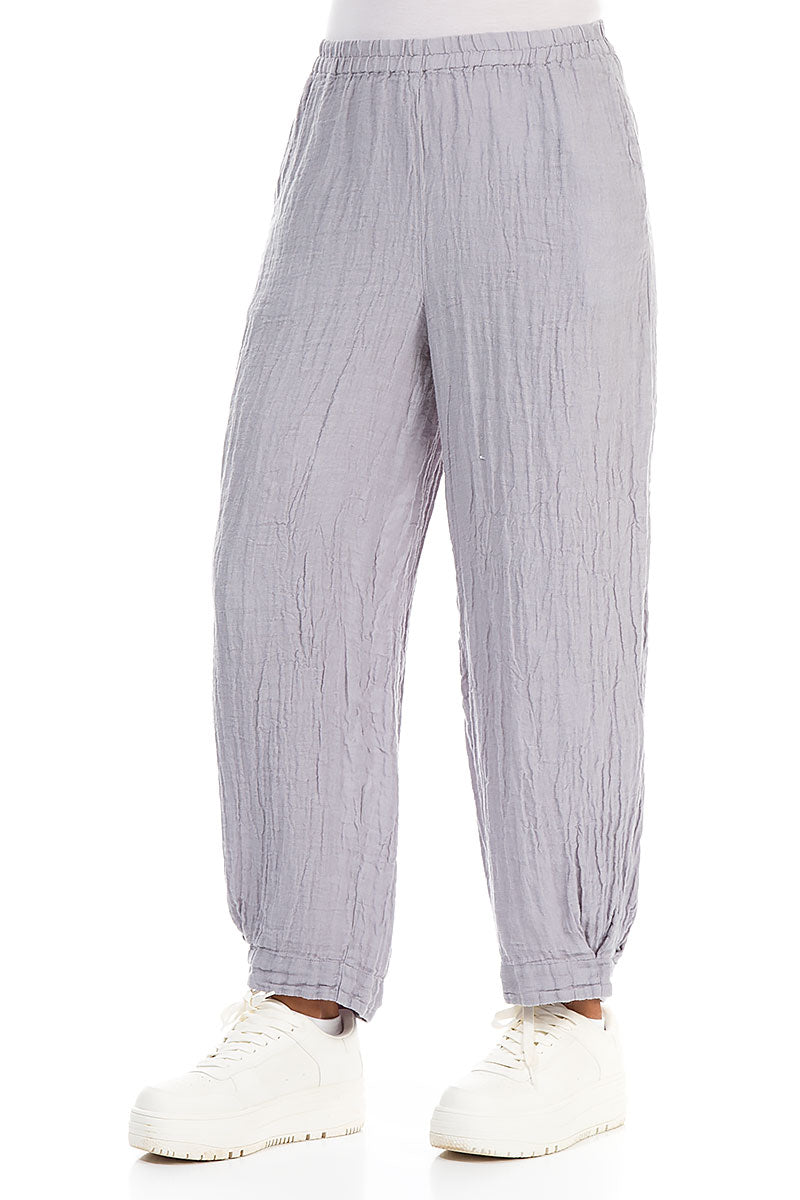 Taper Lilac Grey Linen Trousers