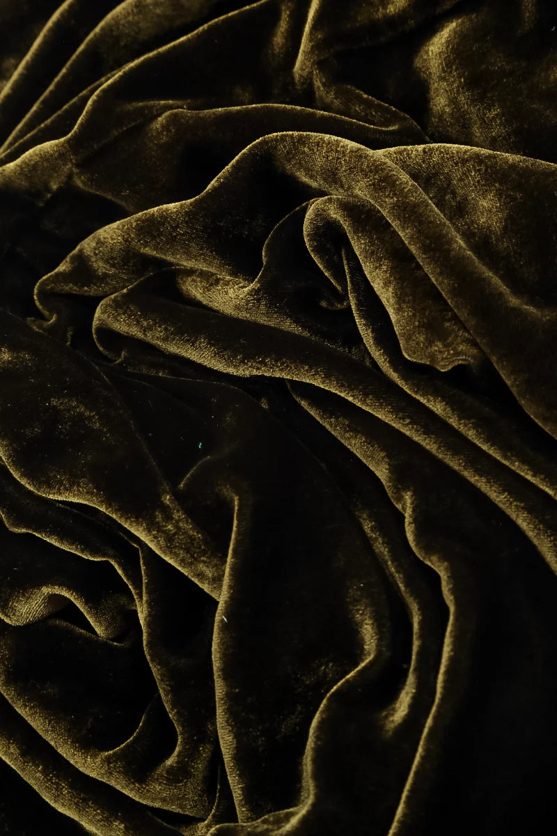 Minimal Button Forest Mist Silk Velvet Jacket