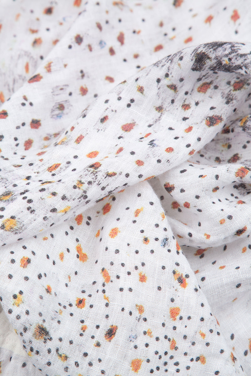 Open Type White Meadow Linen Jacket