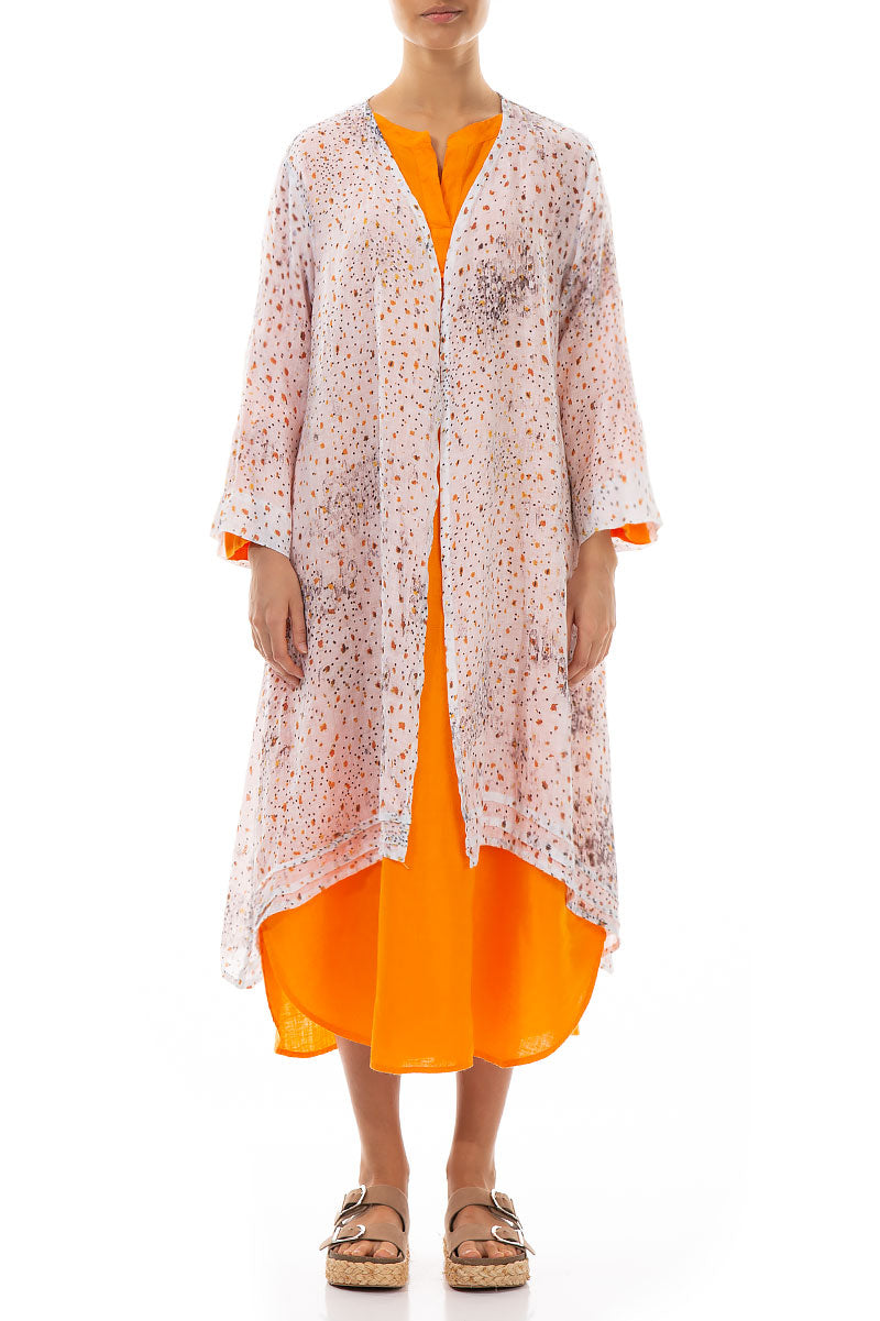 Open Type White Meadow Linen Jacket