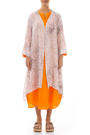 Open Type White Meadow Linen Jacket