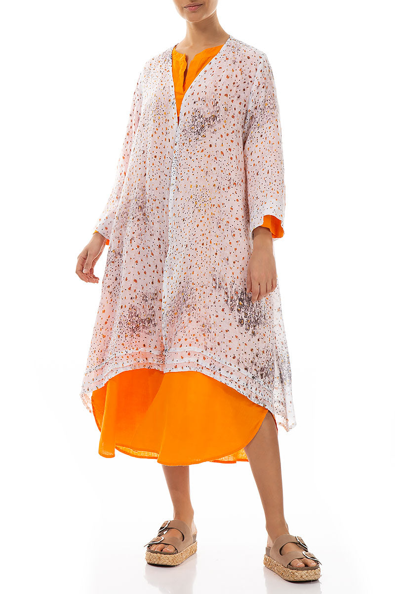 Open Type White Meadow Linen Jacket