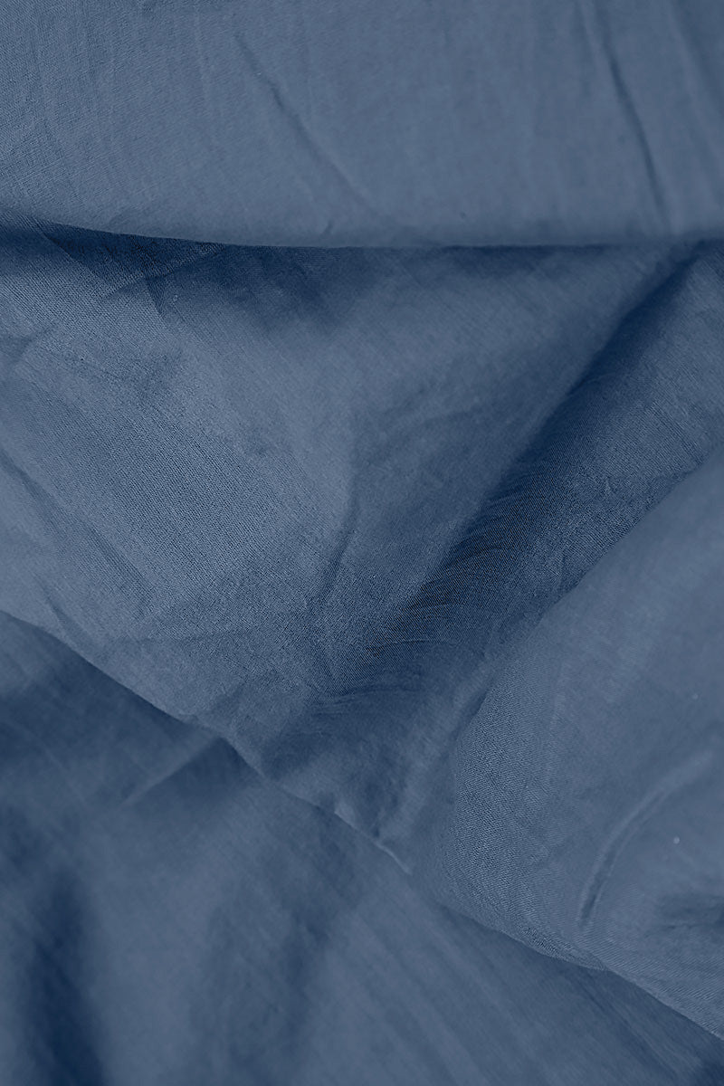 Patch Décor Blue Nova Silk Chiffon Shirt