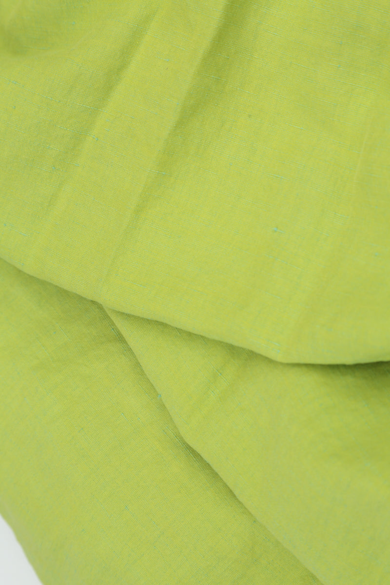 Tapered Lime Silk Linen Trousers