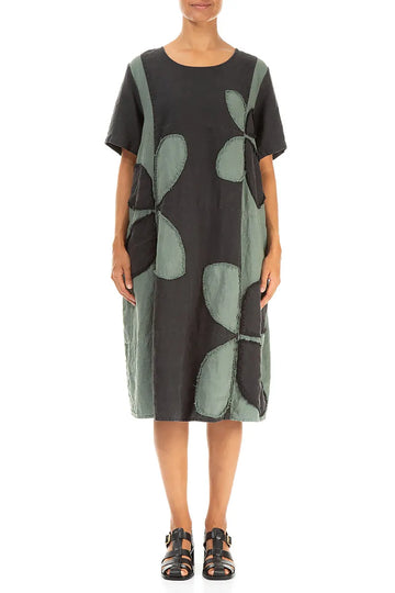 Sage Petal Linen Dress 1