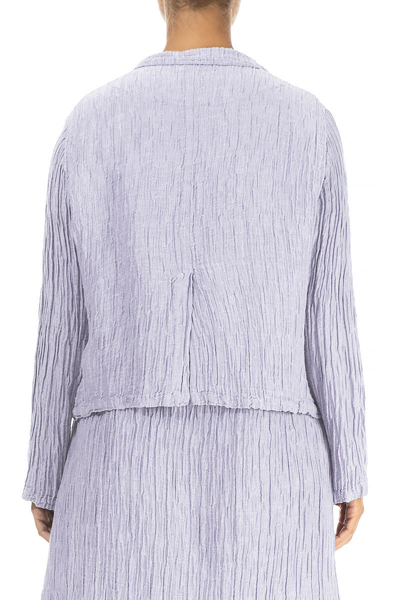 Short Crinkled Lavender Silk Linen Jacket