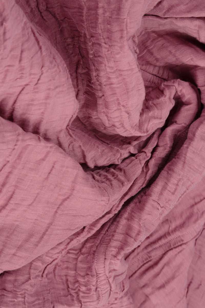 Short Crinkled Mauve Taupe Silk Linen Jacket 5