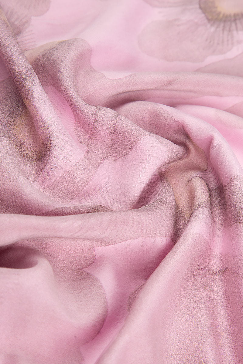 Short Sleeves Camomile Taffy Pink Silk Bamboo Top