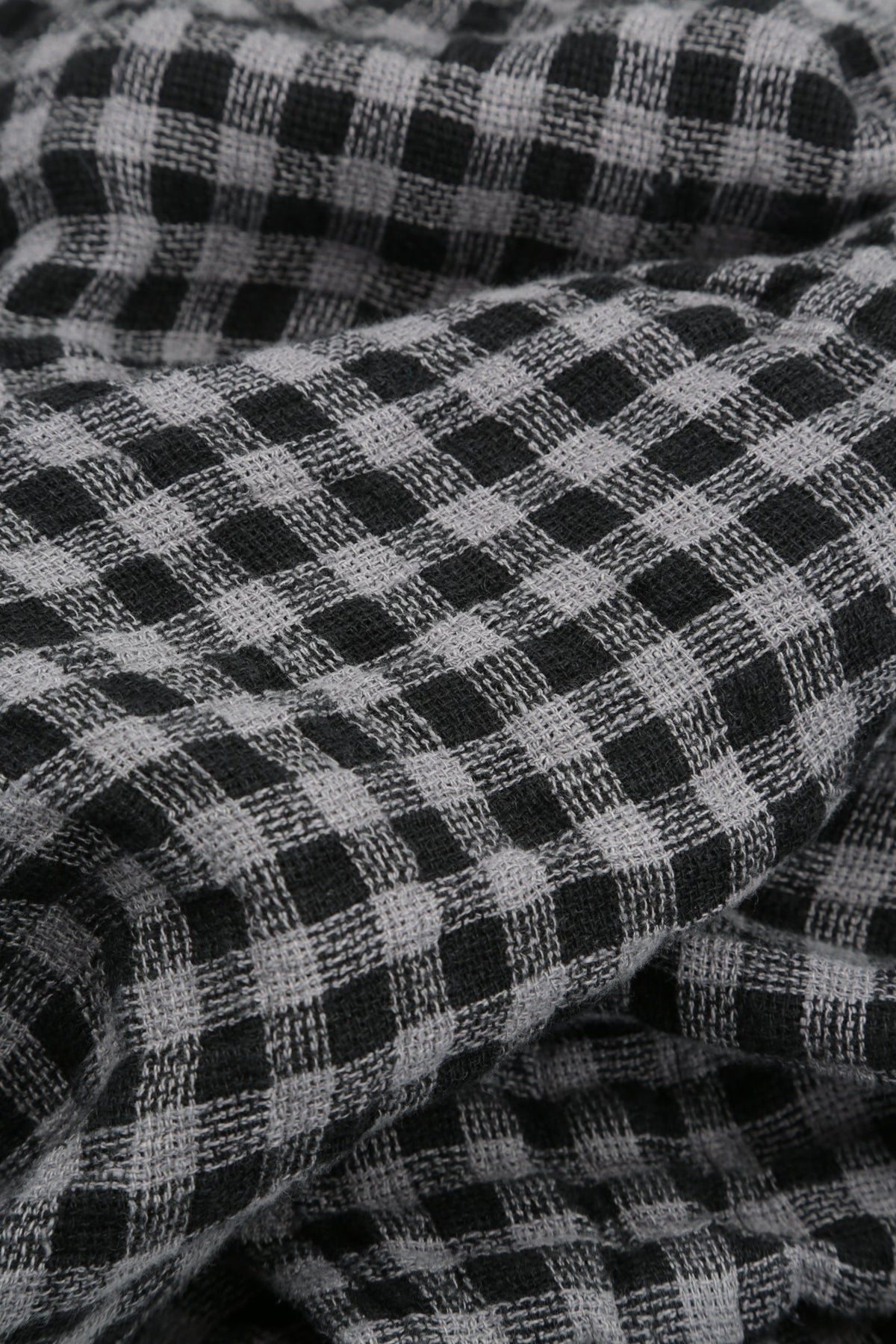 Short Sleeves Grey Check Linen Jacket 5