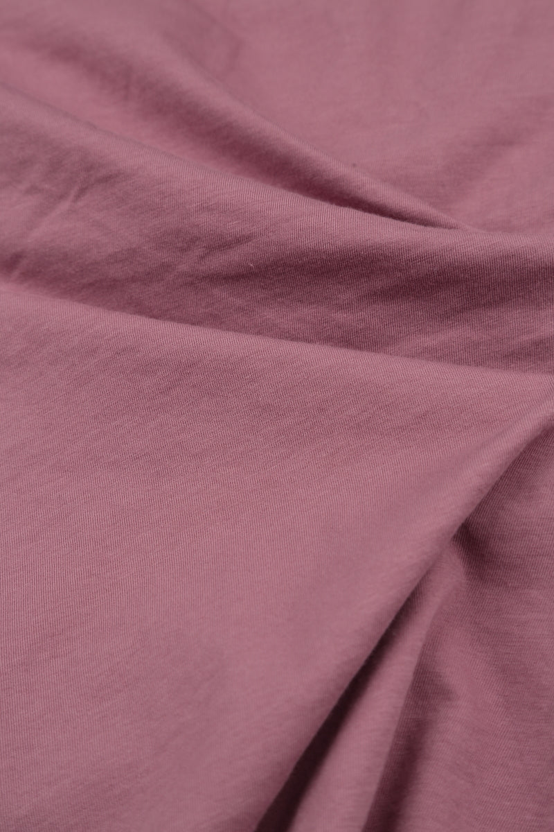 Short Sleeves Mauve Taupe Cotton Top