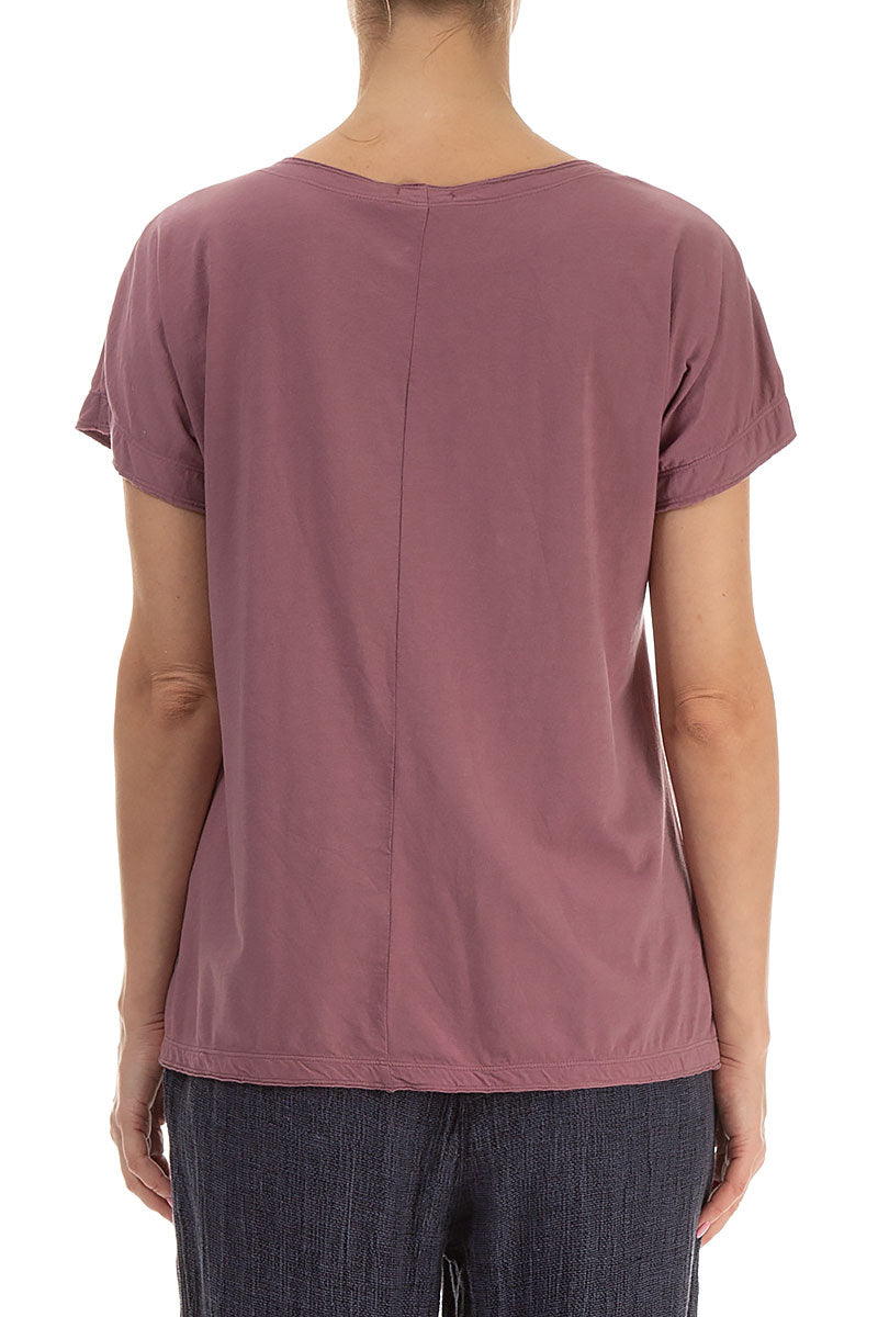 Short Sleeves Mauve Taupe Cotton Top