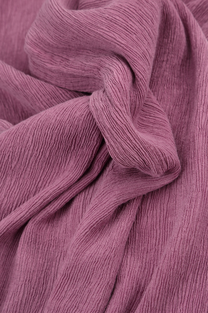 Short Sleeves Wild Berry Crinkled Silk Viscose Blouse