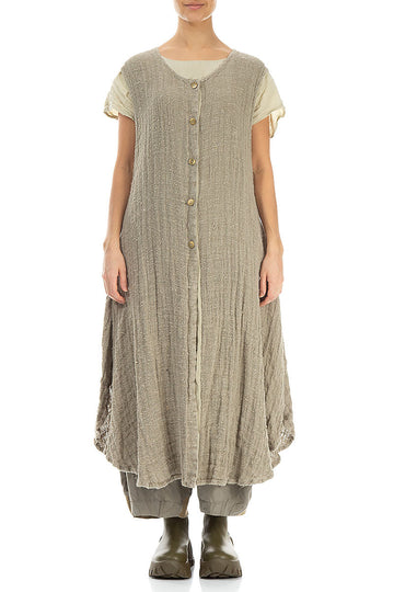 Sleeveless Laurel Green Handwoven Linen Vest