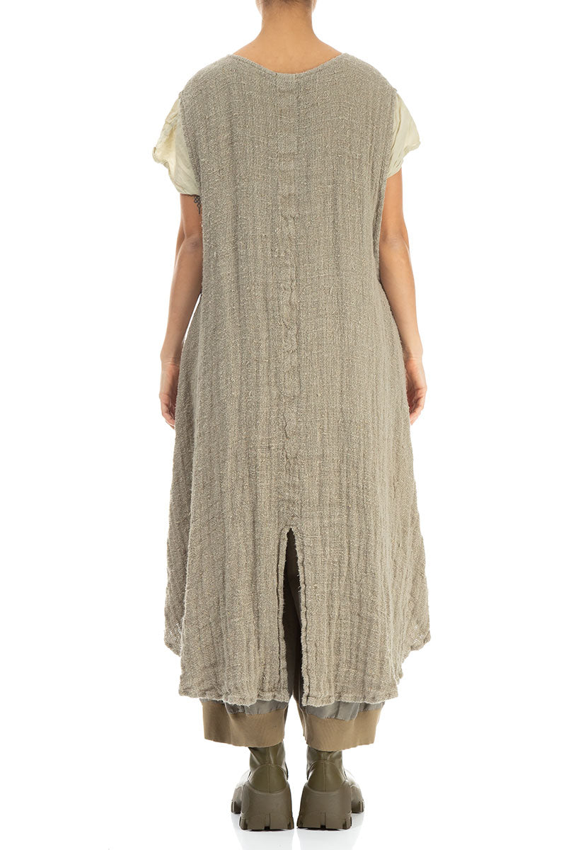 Sleeveless Laurel Green Handwoven Linen Vest