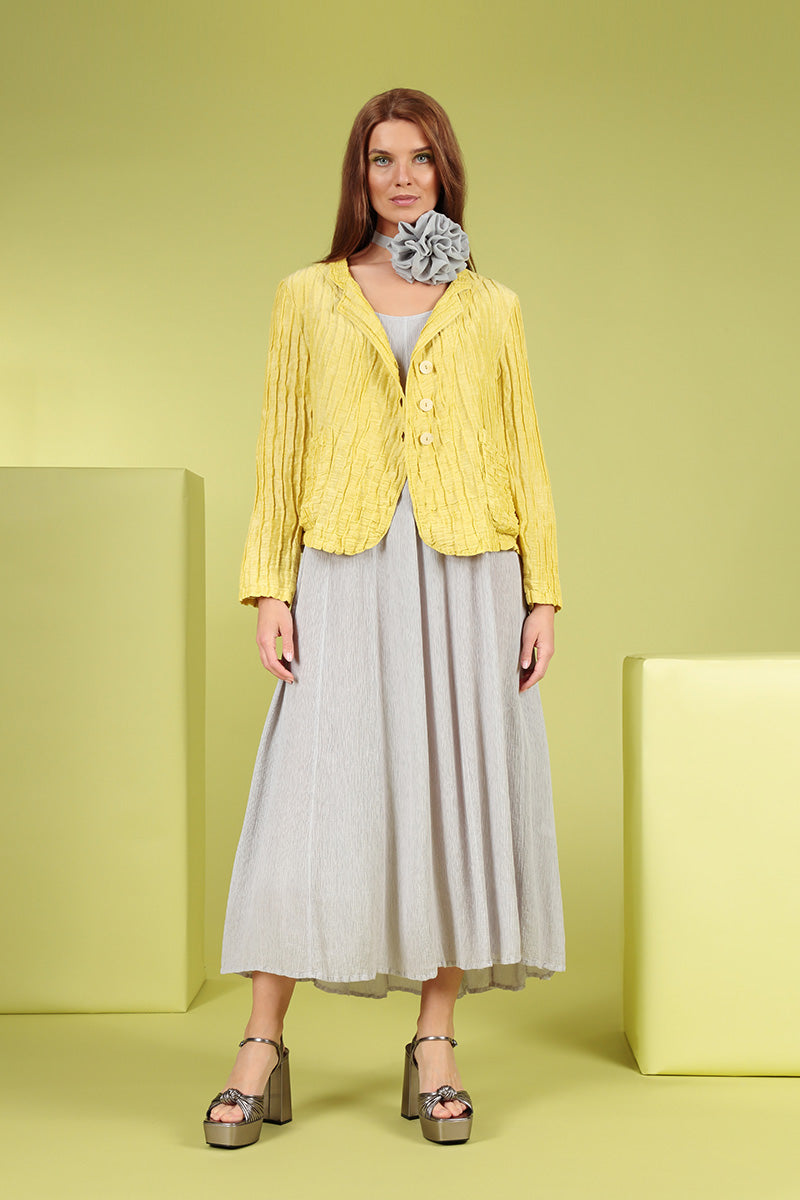 Sleeveless Lilac Grey Silk Viscose Dress