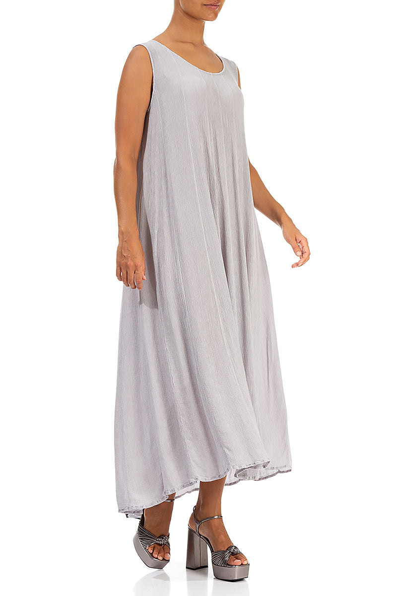 Sleeveless Lilac Grey Silk Viscose Dress