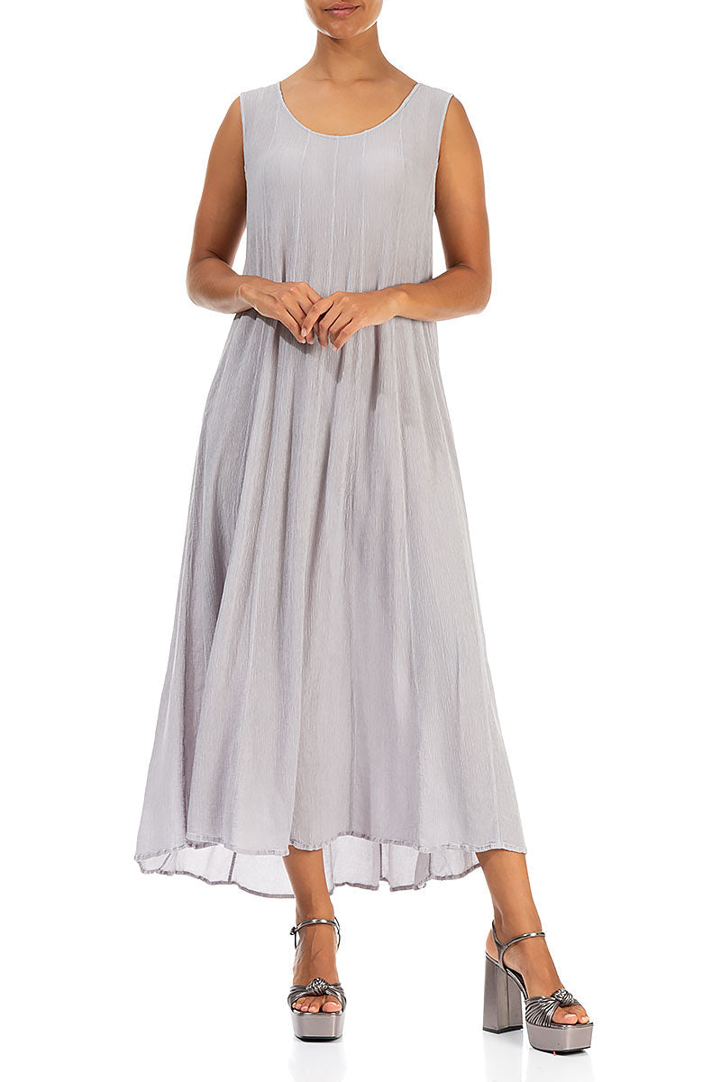 Sleeveless Lilac Grey Silk Viscose Dress