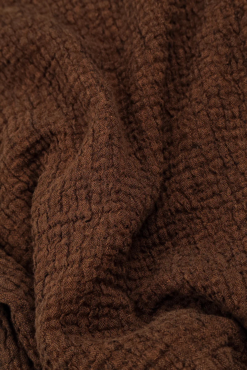 Soft Cowl Aged Copper Textured Linen Dress 5