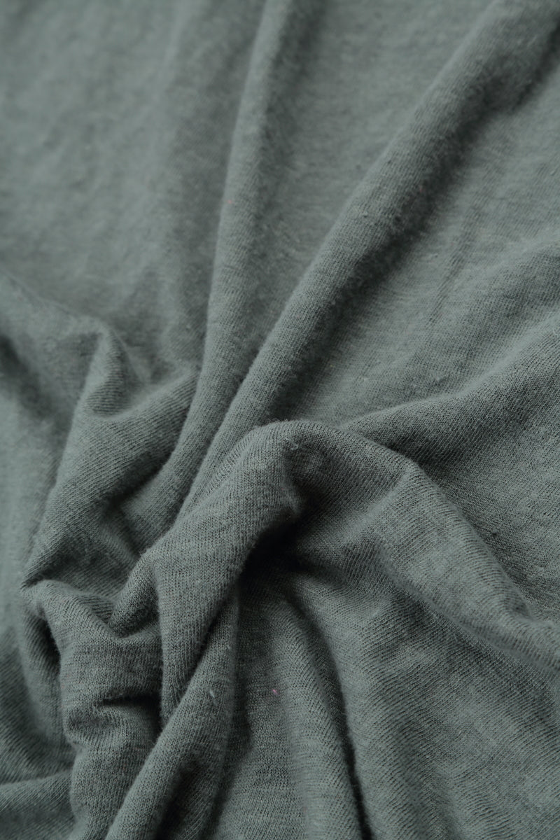 Boxy Bubble Décor Sage Linen Jersey Dress