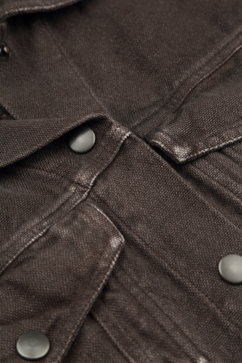 Truffle Off-Dye Linen Trucker Jacket