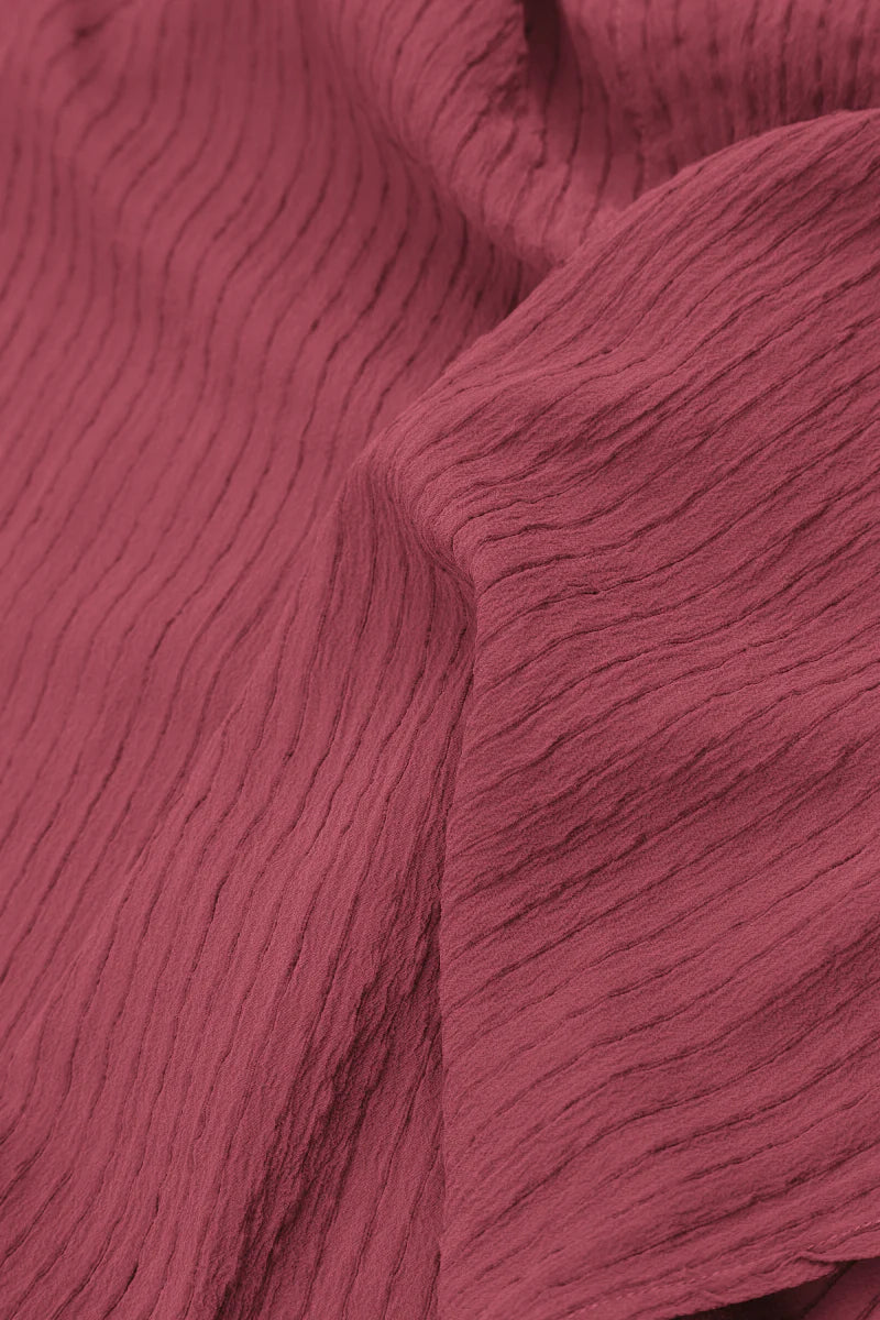 V-Neck Antique Ruby Stripy Silk Viscose Blouse 5