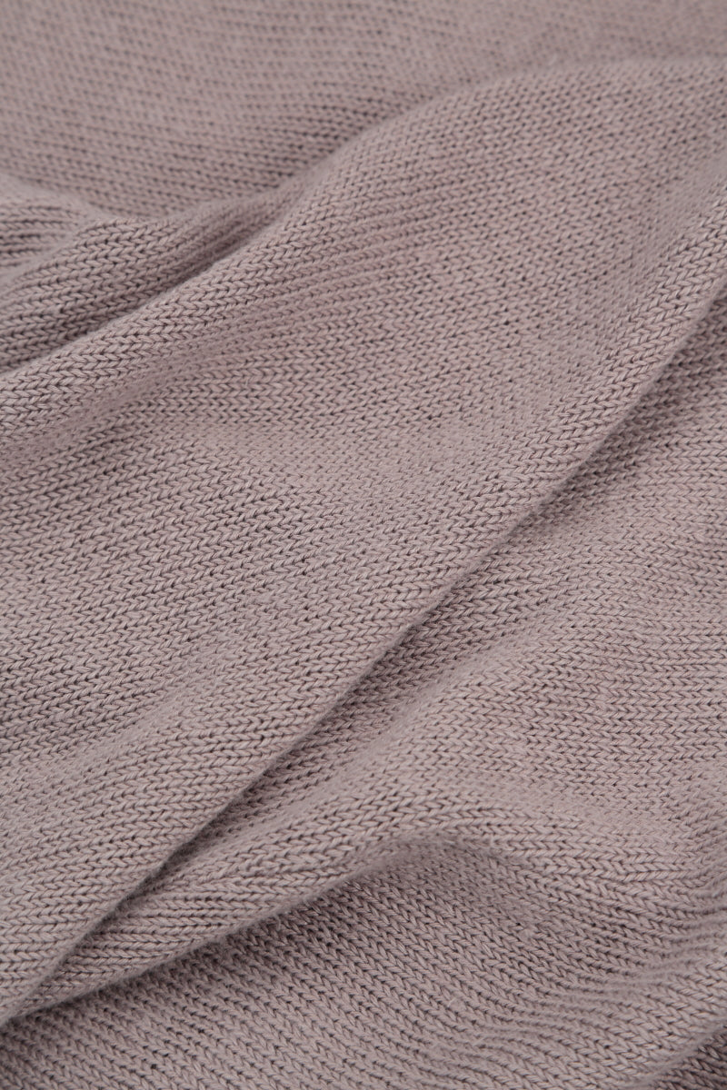 V-Neck Greige Linen Jumper