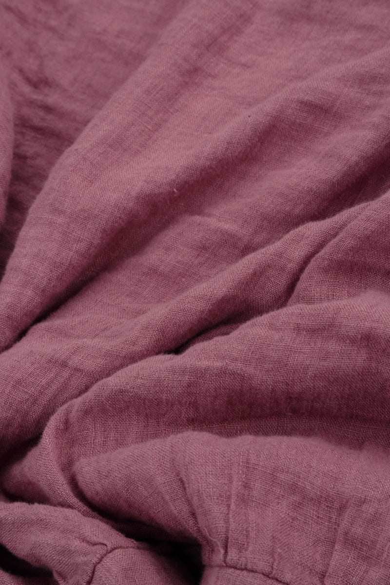 V-Neck Mauve Taupe Gauze Linen Jacket 5