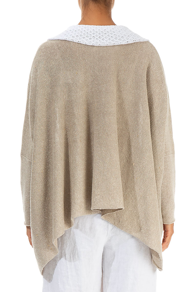 White Collar Natural Linen Jumper