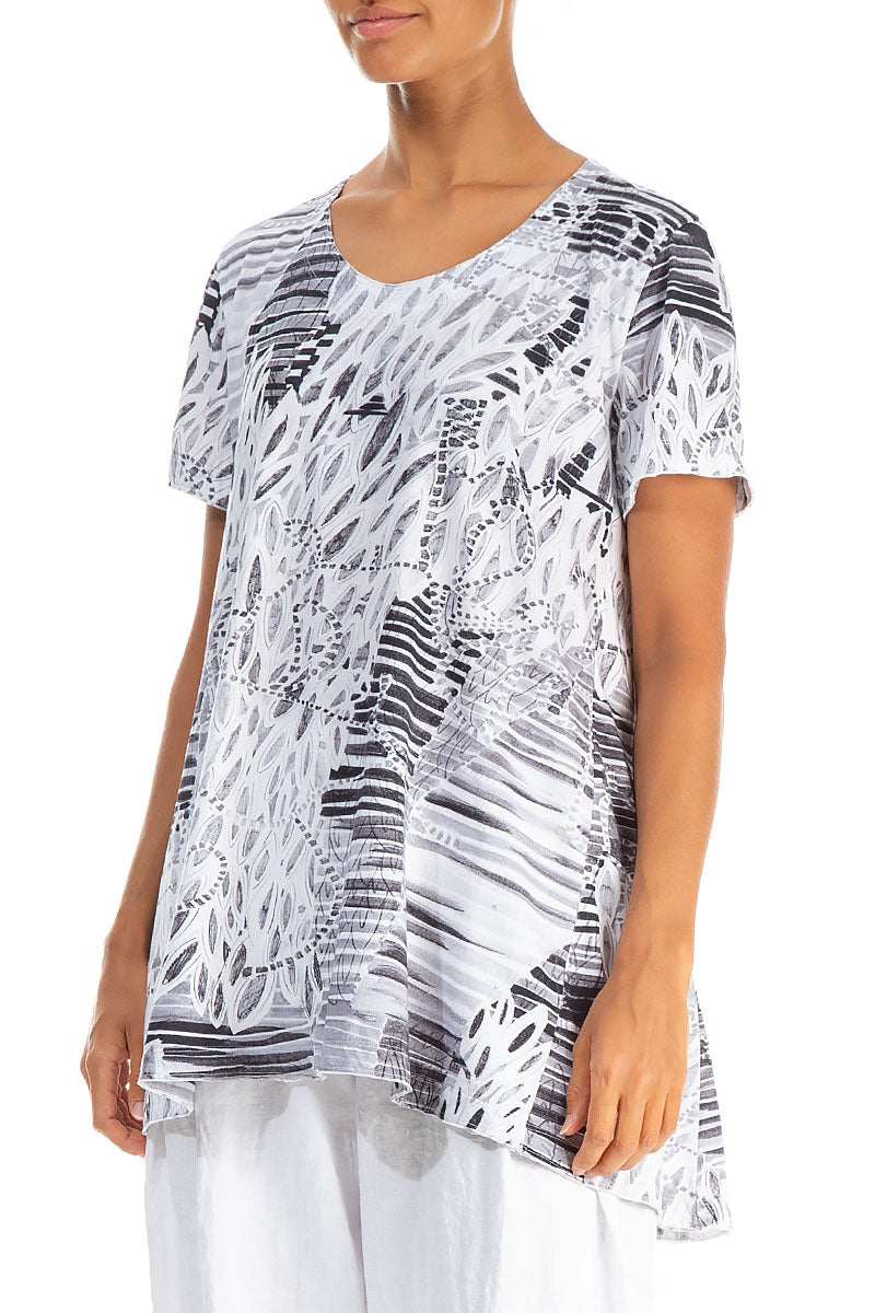 Off White Serenity Cotton Jersey Tunic Top