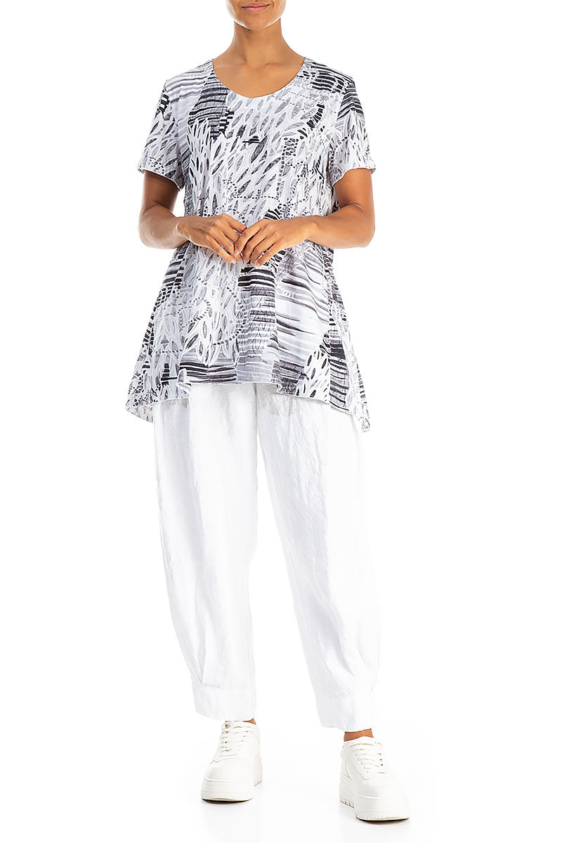 Off White Serenity Cotton Jersey Tunic Top