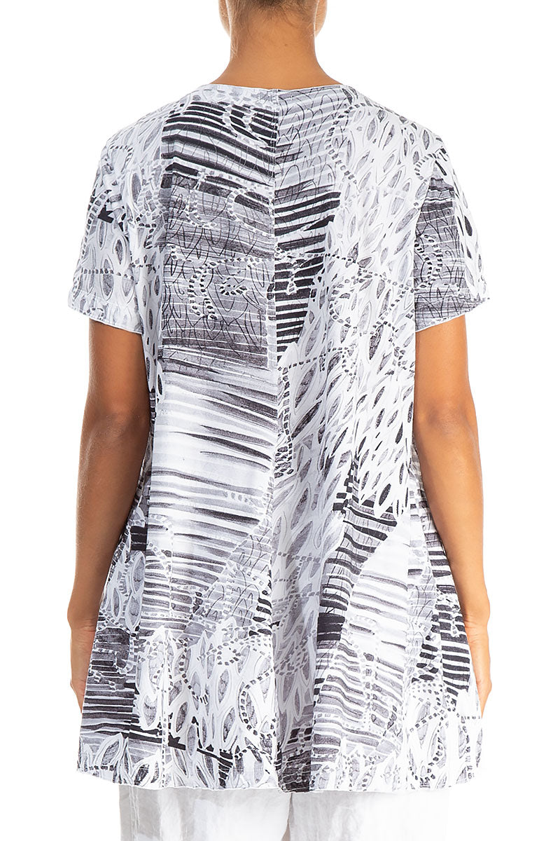 Off White Serenity Cotton Jersey Tunic Top