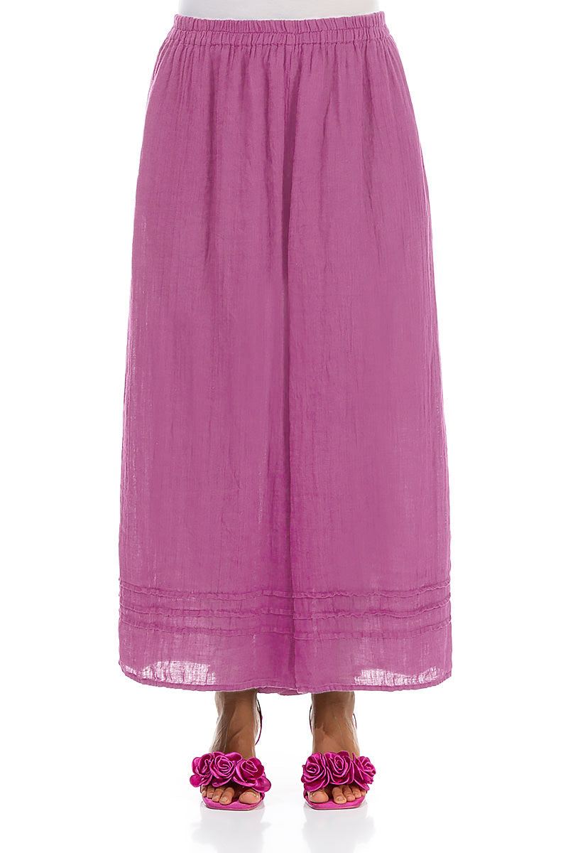 Wide Wild Berry Gauze Linen Trousers