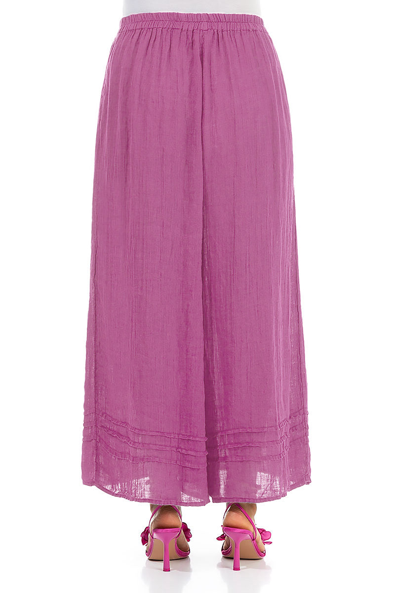 Wide Wild Berry Gauze Linen Trousers