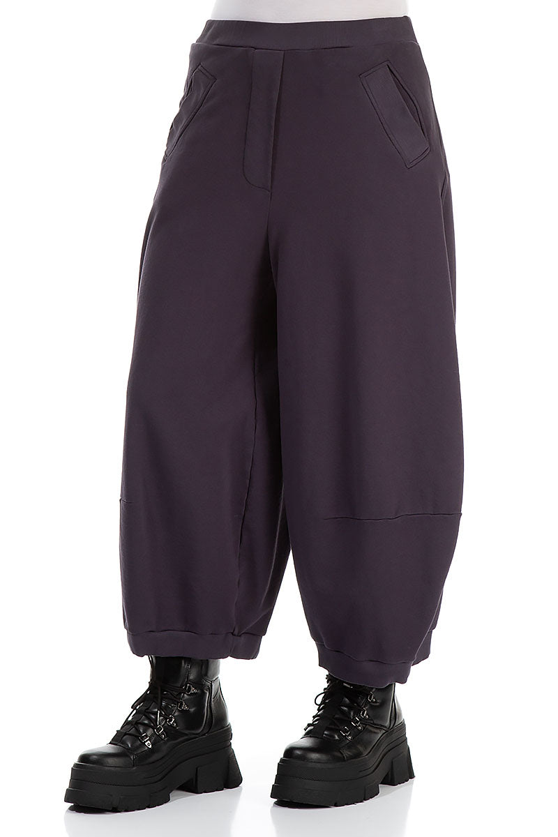 Wide Vintage Violet Cotton Trousers