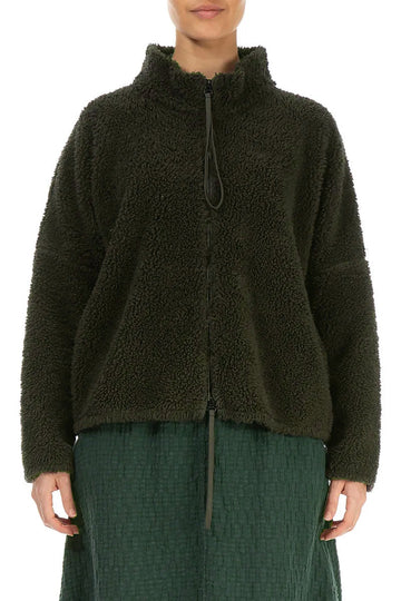 Zips Forest Mist Teddy Cotton Jacket