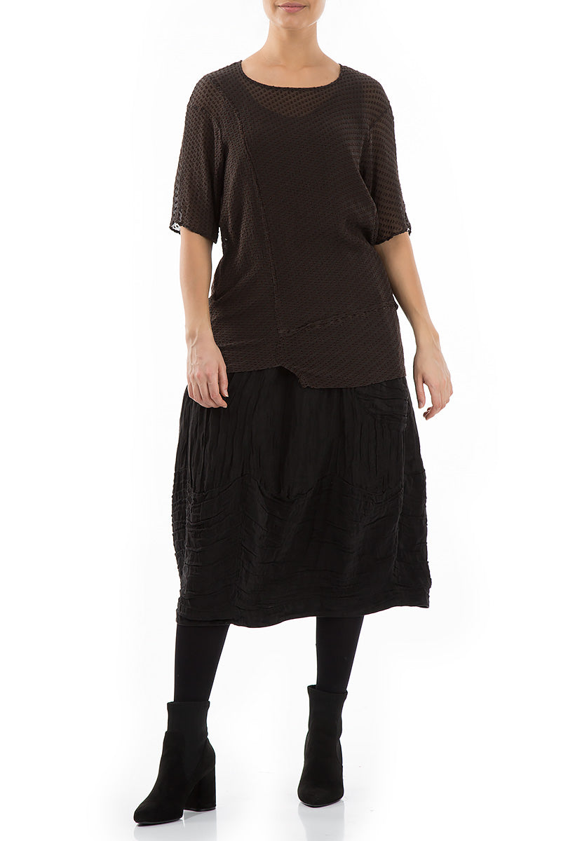 Short Sleeves Dotty Ash Silk Tunic