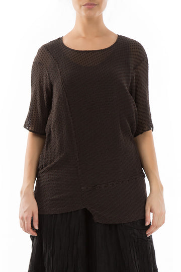 Short Sleeves Dotty Ash Silk Tunic