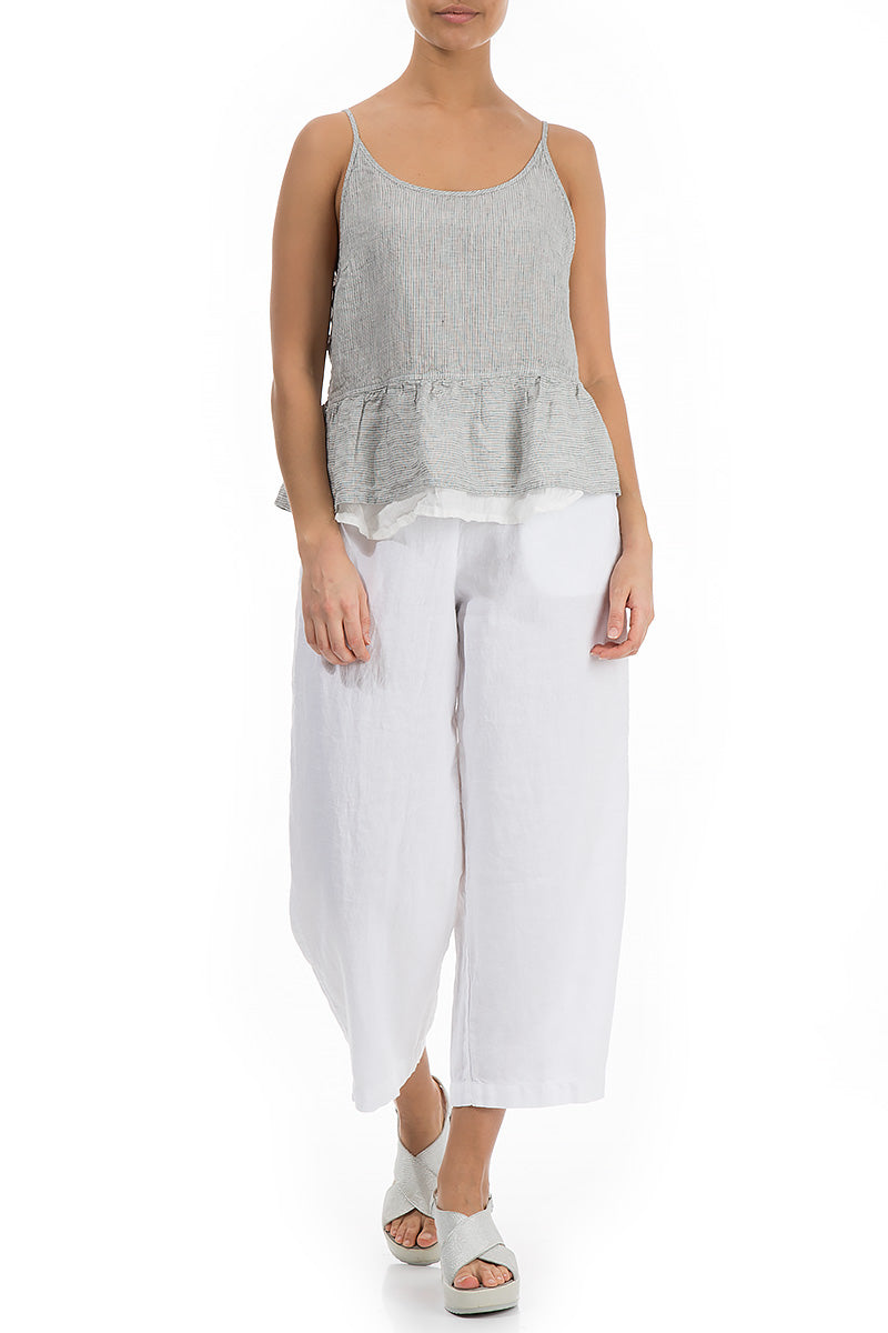 Strappy Grey Linen Top