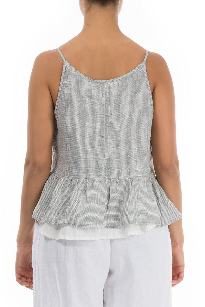 Strappy Grey Linen Top