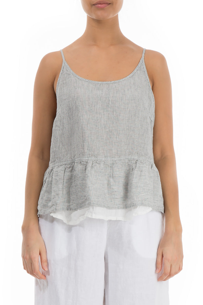 Strappy Grey Linen Top