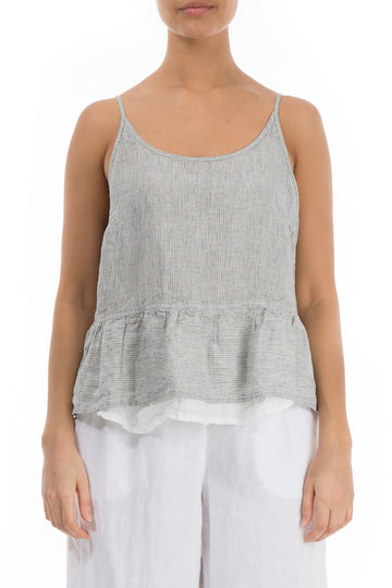 Strappy Grey Linen Top