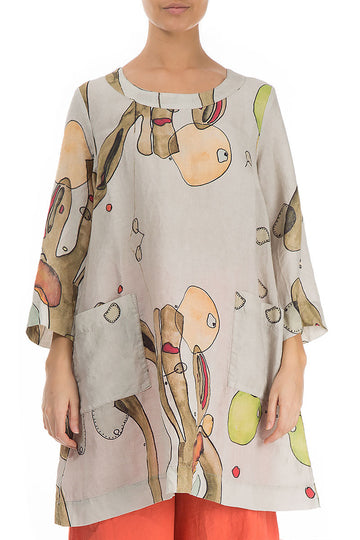 Earthy Natural Linen Tunic