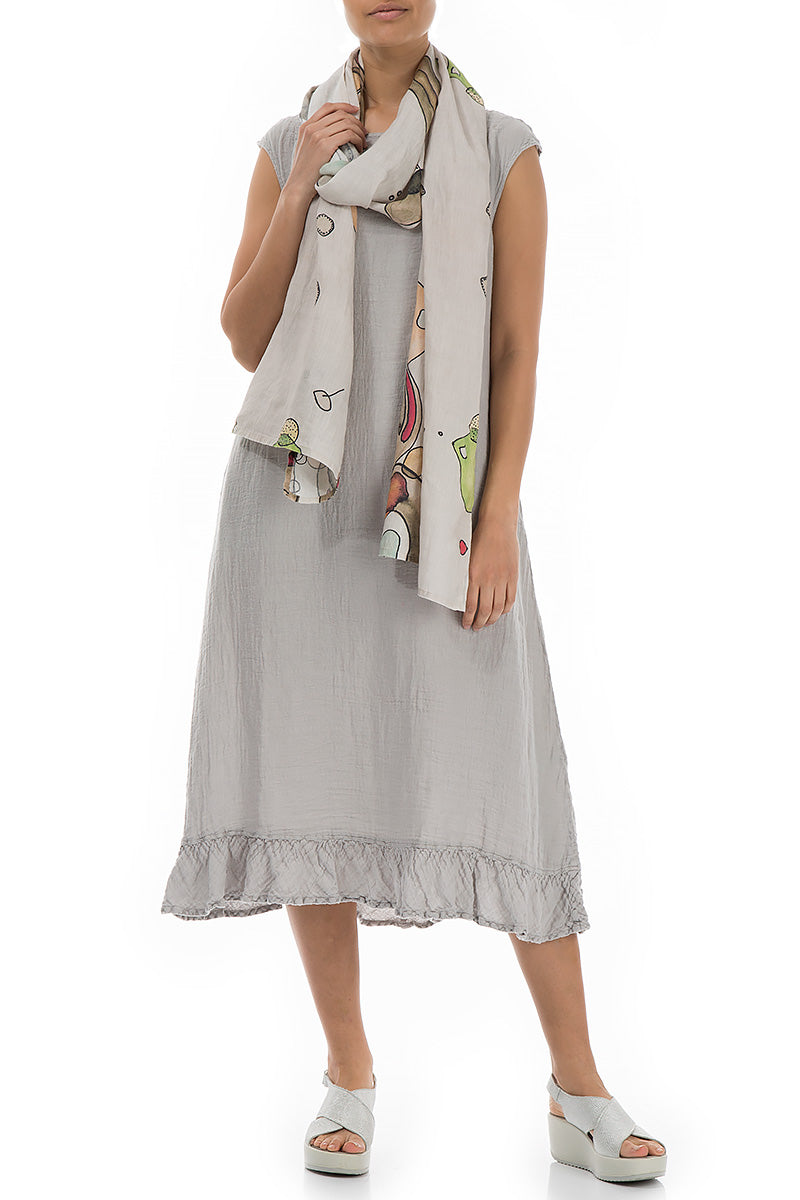 Abstract Print Linen Scarf - GRIZAS | Natural Contemporary Womenswear